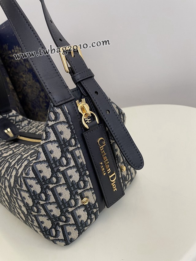 Dior专柜新款迪奥高仿原单Journey系列中号蓝布肩背女包 djfk1608